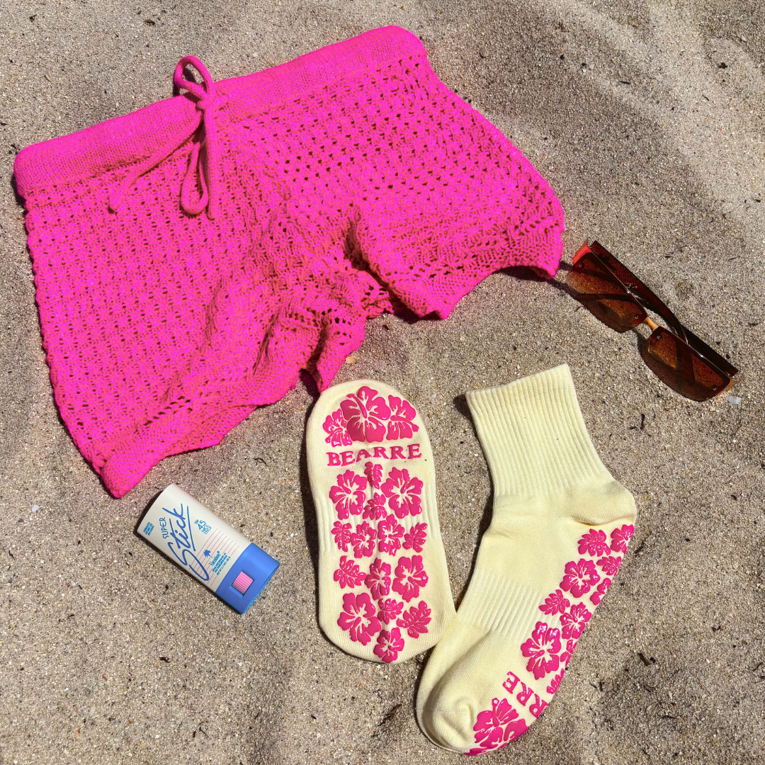 Hibiscus Grip Socks