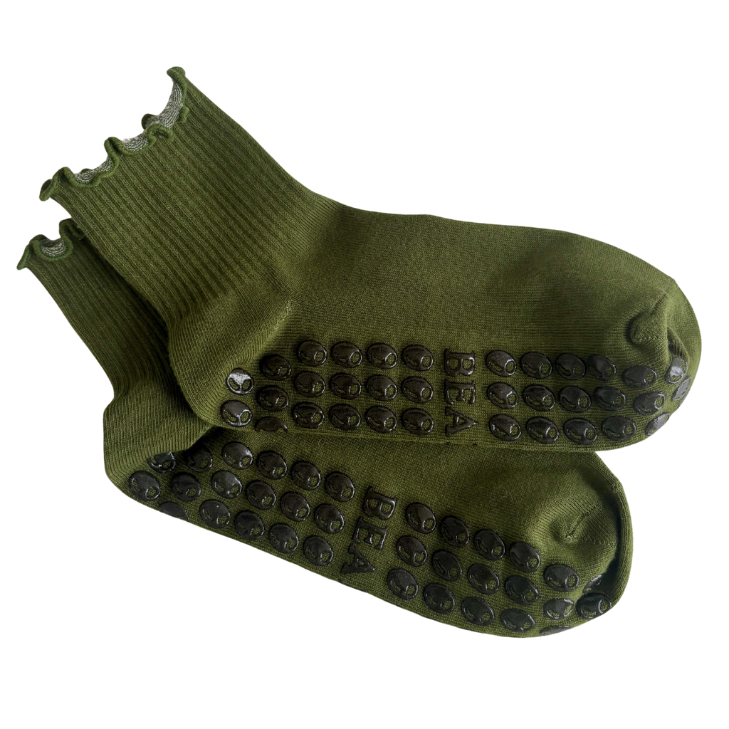 Martini Ruffle Mini Crew Grip Socks