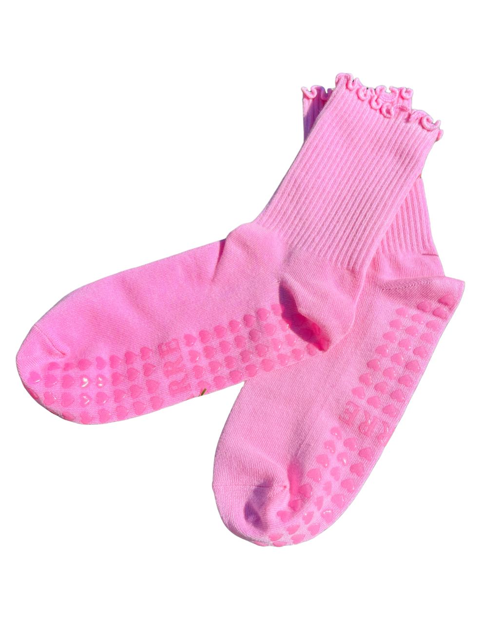 Sweetheart Ruffle Crew Grip Socks