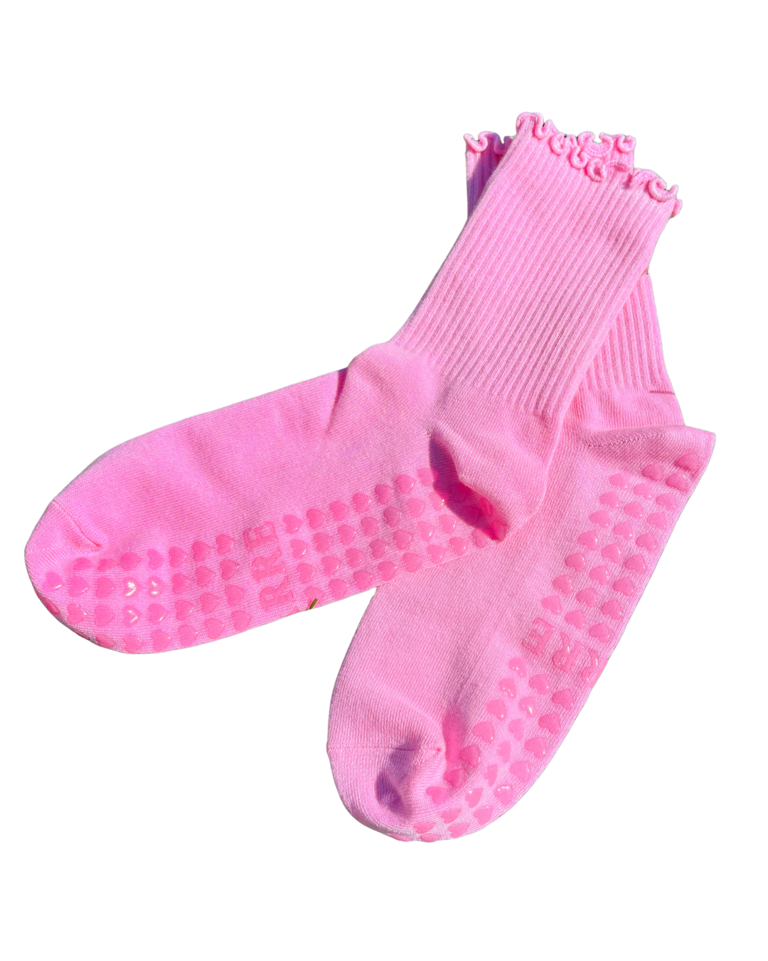Sweetheart Ruffle Crew Grip Socks