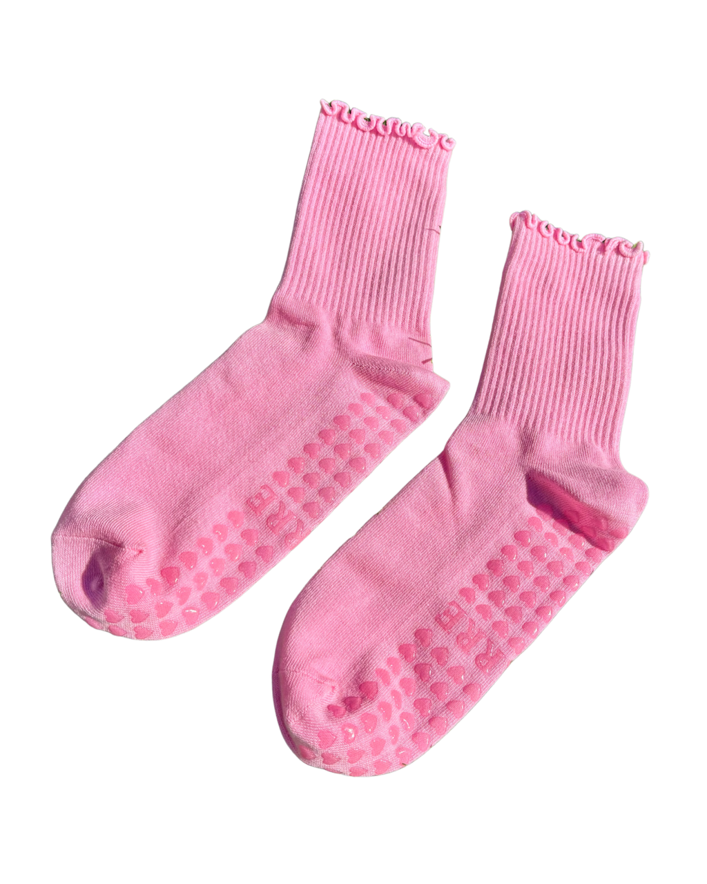 Sweetheart Ruffle Crew Grip Socks