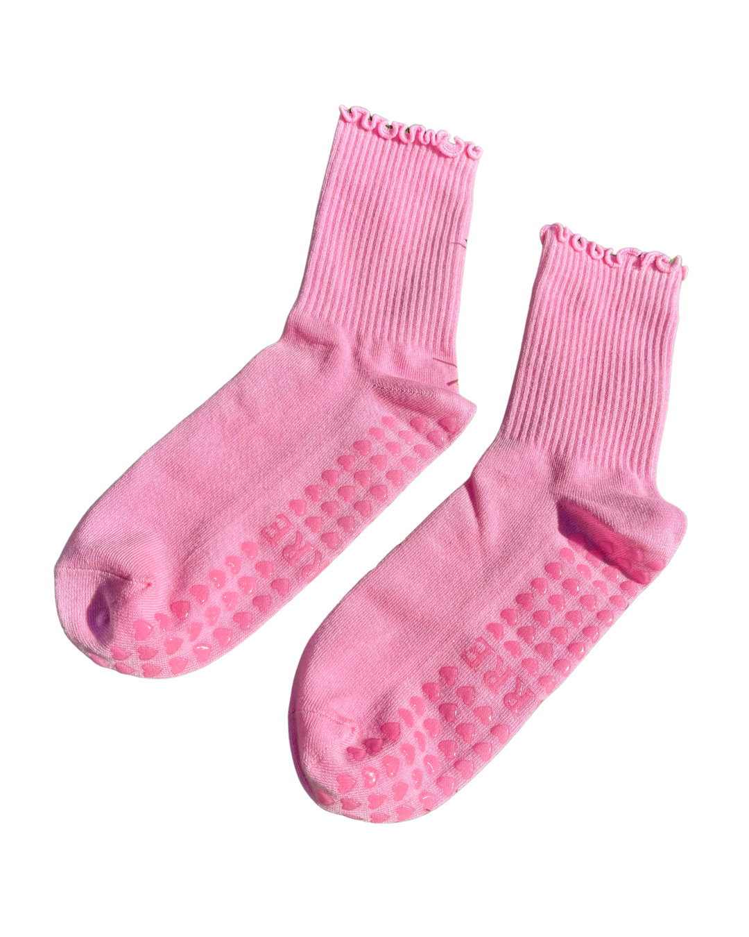Sweetheart Ruffle Crew Grip Socks